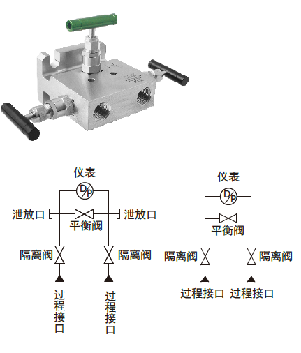 变送器带传统法兰-三阀组1