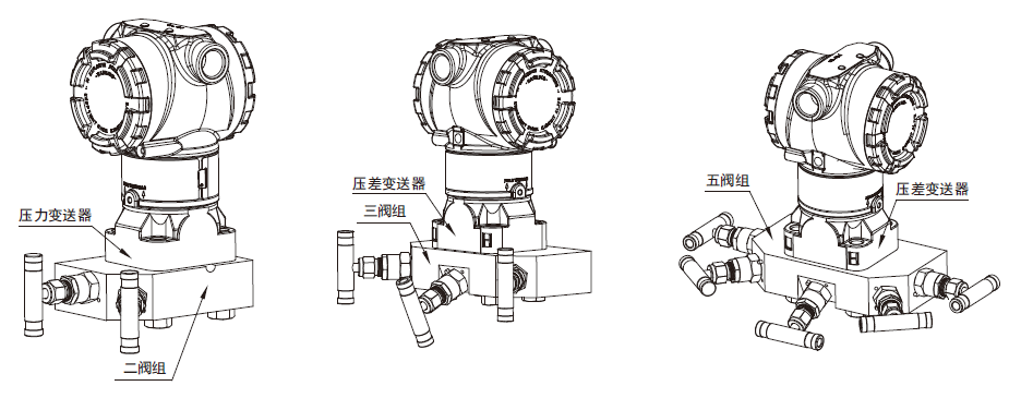 阀组直接安装（变送器不带法兰）