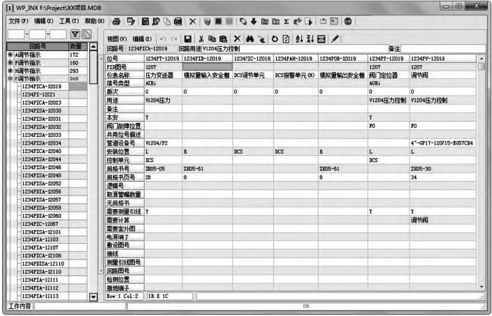 仪表索引表模块主界面